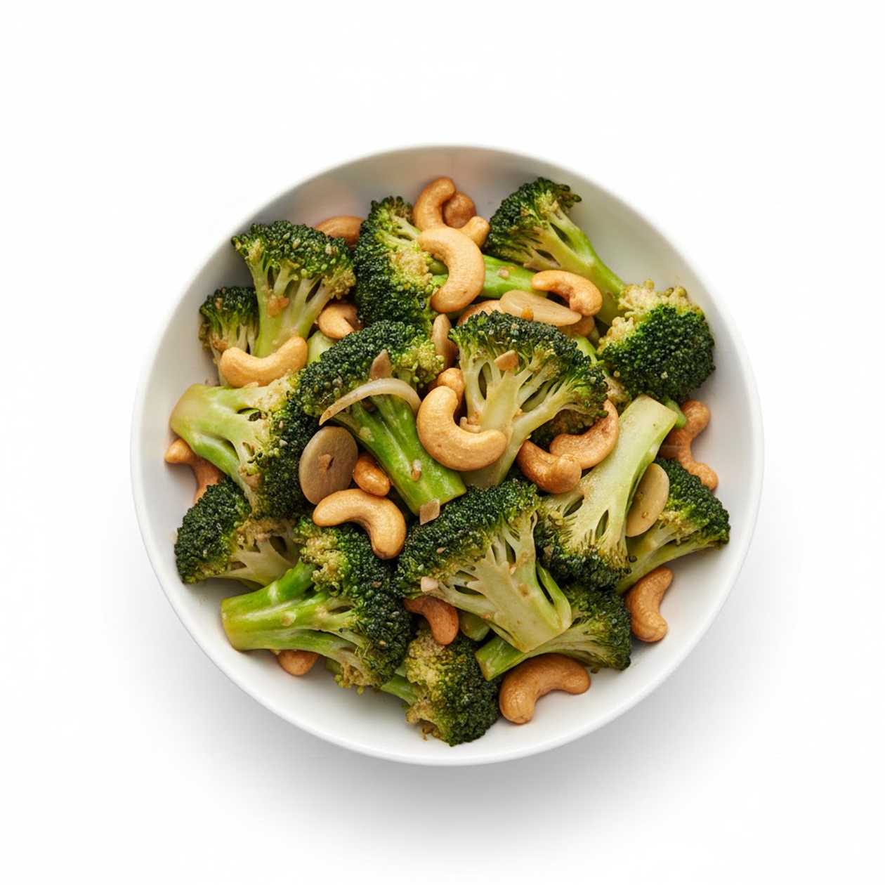 Stir Fry Broccoli With Garlic Sauce And Cashew Nuts