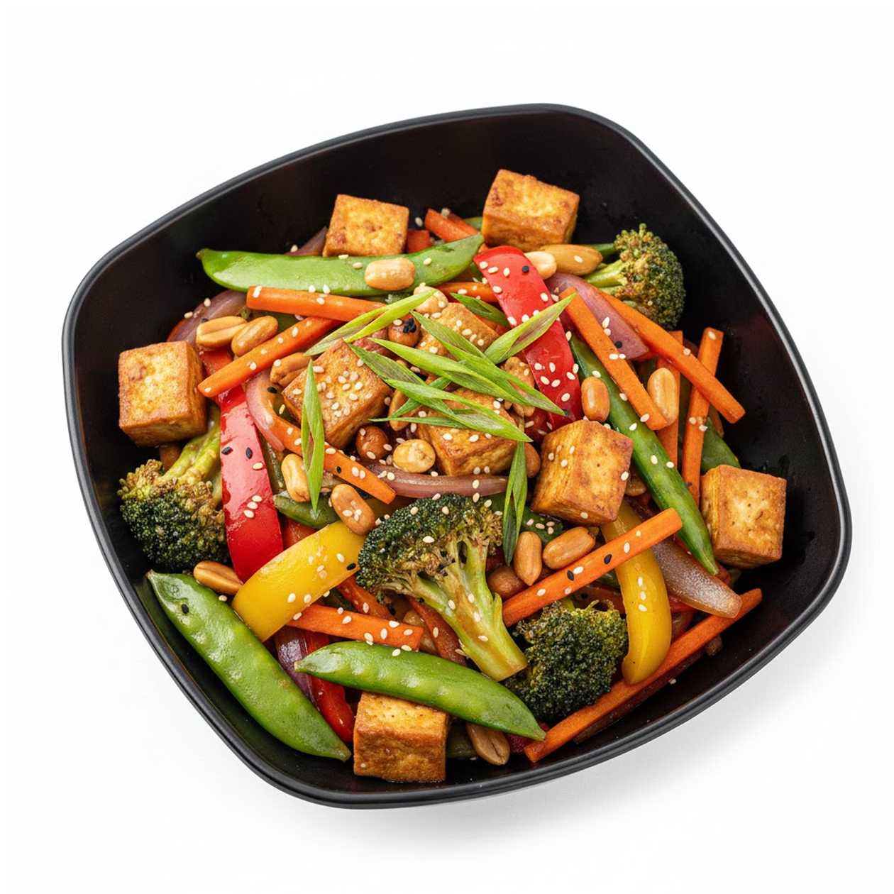 Stir Fry Veg With Tofu And Peanuts